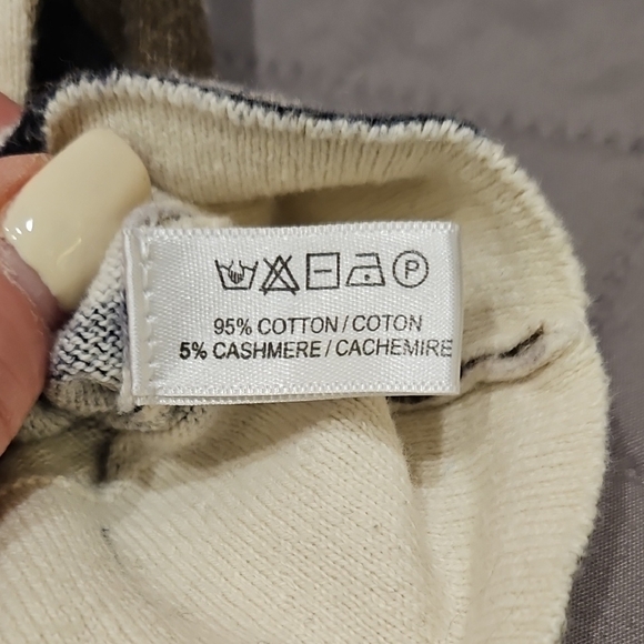 Lisa Todd Abstract "Love" Cream and Black Long Sleeve Cotton/Cashmere Sweater - Picture 12 of 16